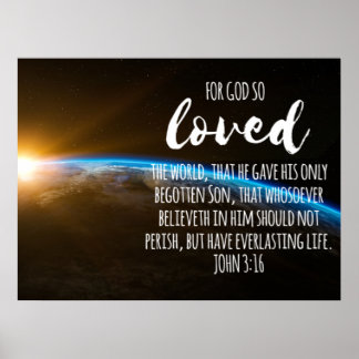 Poster Jean 3:16 Bible Verse Christian