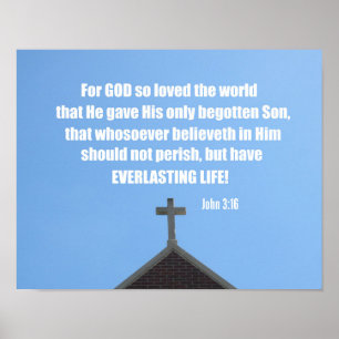 Poster Jean 3:16 Car Dieu a tant aimé le monde, qu'Il a d