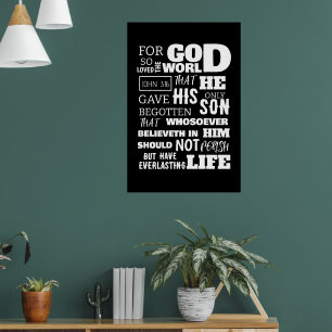 POSTER JEAN 3:16 CAR DIEU AIMAIT SI LE MONDE