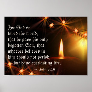 Poster Jean 3:16 Dieu a tant aimé le monde, Écriture Boug