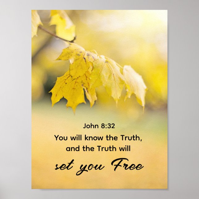 Poster Jean 8:32 La Vérité vous mettra LIBRE Bible Verse (Devant)