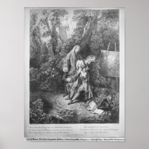 Poster Jean Antoine Watteau et son ami Monsieur