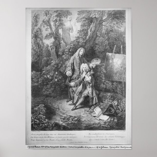 Poster Jean Antoine Watteau et son ami Monsieur (Devant)