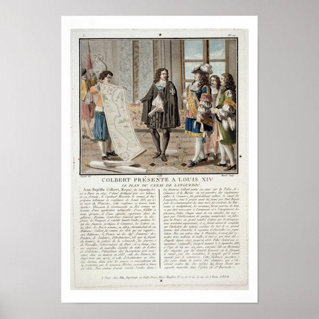 Poster Jean Baptiste Colbert (1619-83) présente la carte  (Devant)