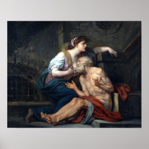Poster Jean-Baptiste Greuze Cimon et charité Pero-Romaine