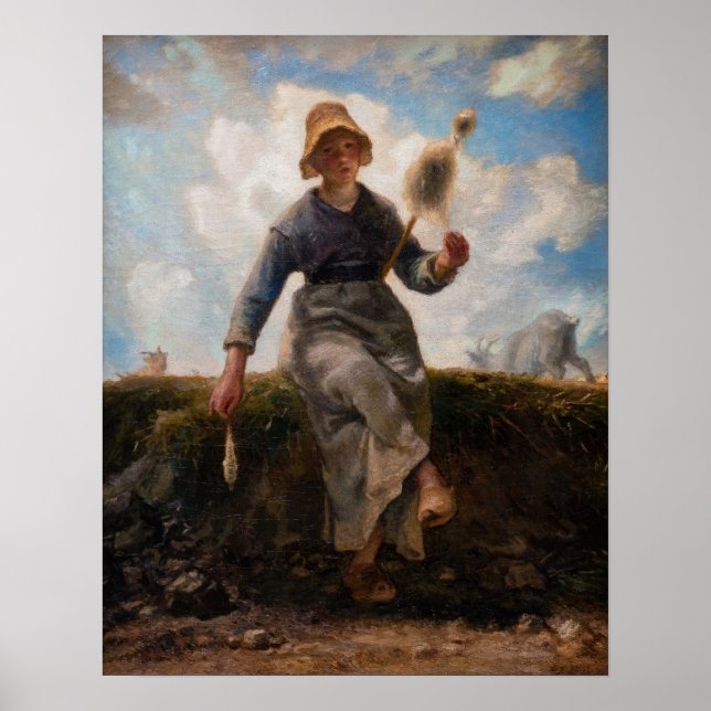 Poster Jean-Francois Millet - La fillette (Devant)