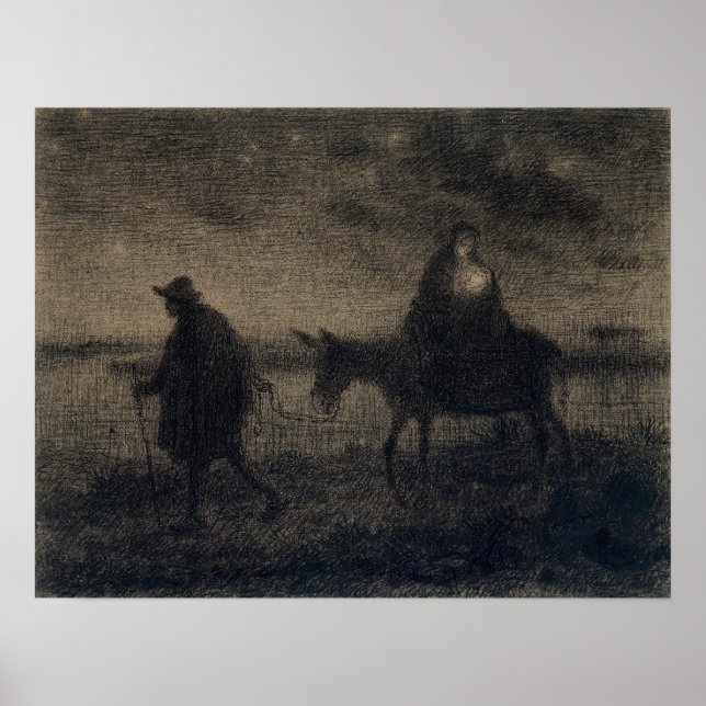 Poster Jean-François Millet - Le Vol En Egypte (Devant)