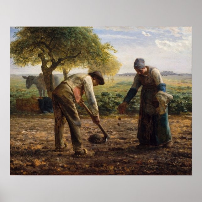 Poster Jean-François Millet - Planteurs de pommes de terr (Devant)