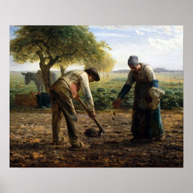 Poster Jean-François Millet Planteurs de pommes de terre (Devant)