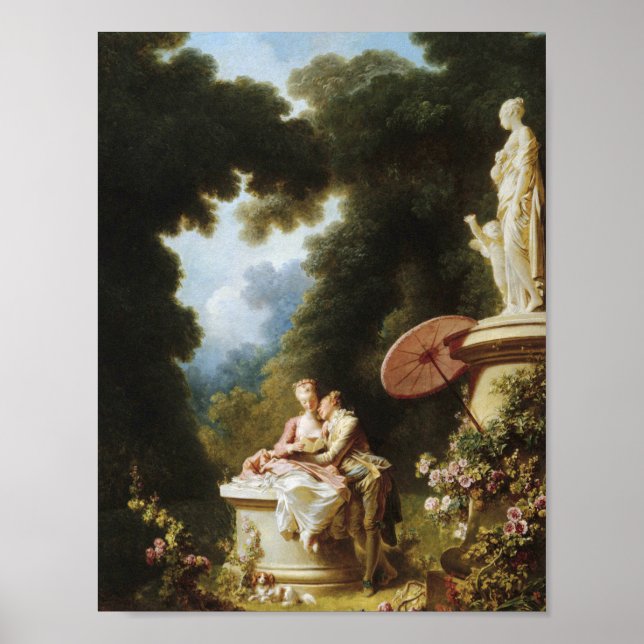 Poster Jean-Honoré Fragonard - Lettres d'amour (Devant)