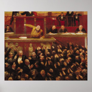 Poster Jean Jaures parlant chez Tribune