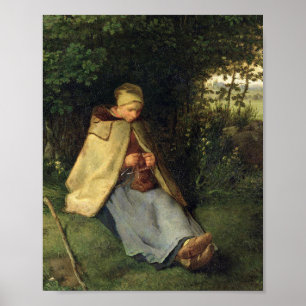Poster Jean Millet, berger assis