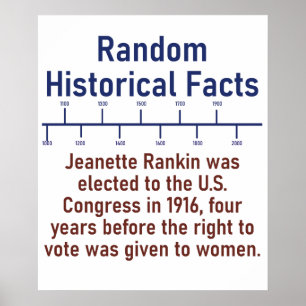 Poster Jeanette Rankin A Été Élue - Histoire