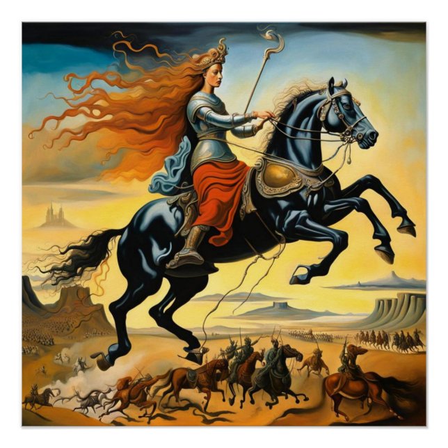 Poster Jeanne d'Arc à cheval (Devant)