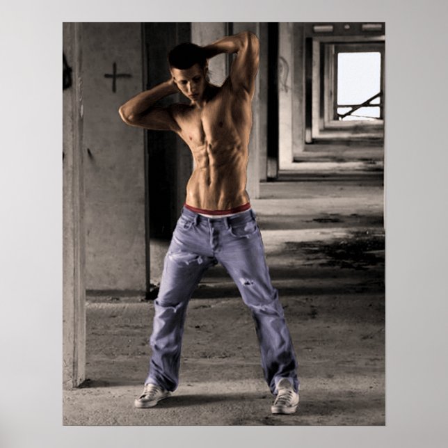 Poster Jeans en caverne (Devant)