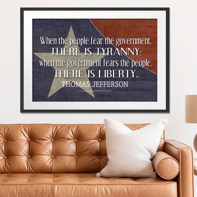 Poster Jefferson Citation sur la liberté et la tyrannie (Patriotic Poster)