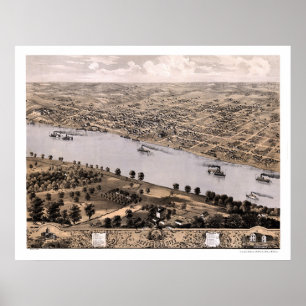 Poster Jefferson City, MO Panoramic Map - 1869