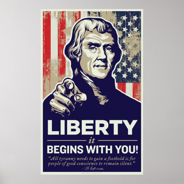 Poster Jefferson Liberty commence avec vous imprimer (Devant)