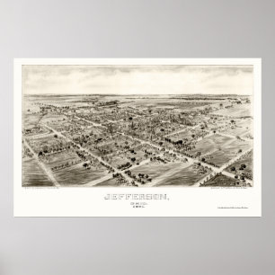 Poster Jefferson, OH Carte panoramique - 1901