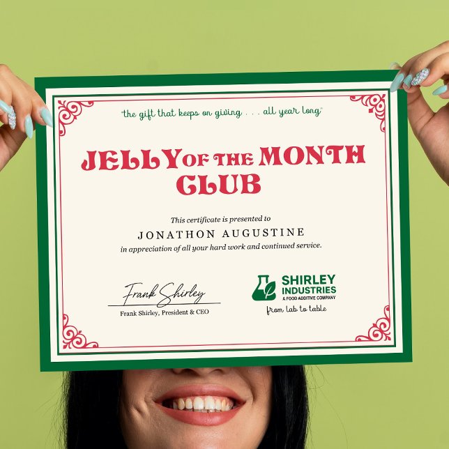 Poster Jelly of the Month Certificate (Créateur téléchargé)