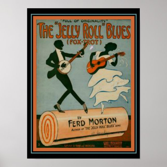 Poster "Jelly Roll Blues" Fox Trot Sheet Music Couverture (Devant)