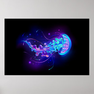 Poster Jellyfish éclatante couleur