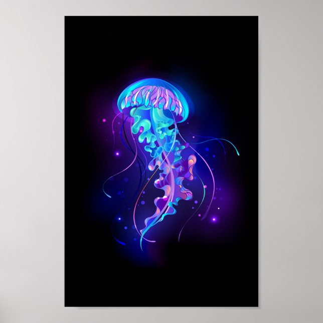 Poster Jellyfish éclatante couleur (Devant)