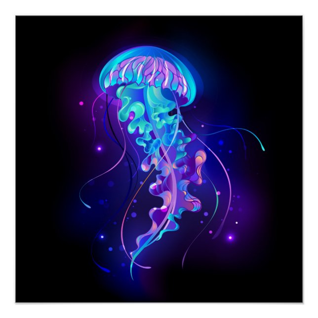 Poster Jellyfish éclatante couleur (Devant)