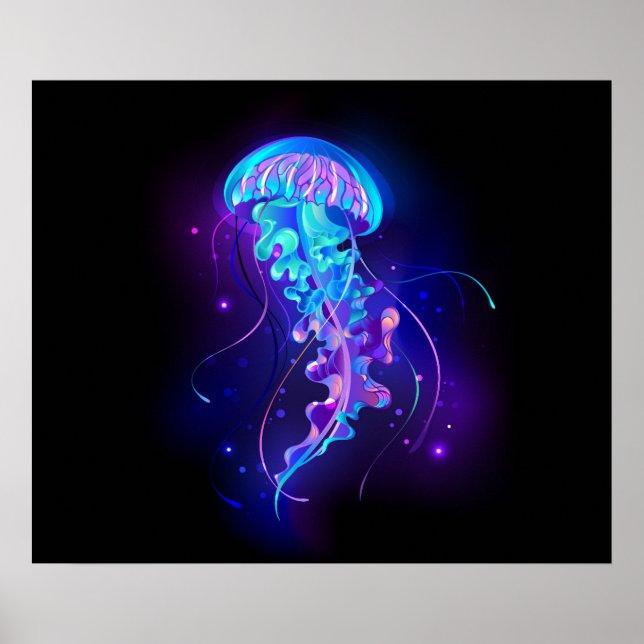 Poster Jellyfish éclatante couleur (Devant)