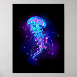 Poster Jellyfish éclatante couleur