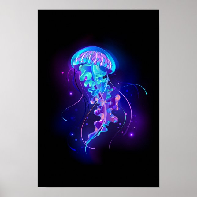 Poster Jellyfish éclatante couleur (Devant)