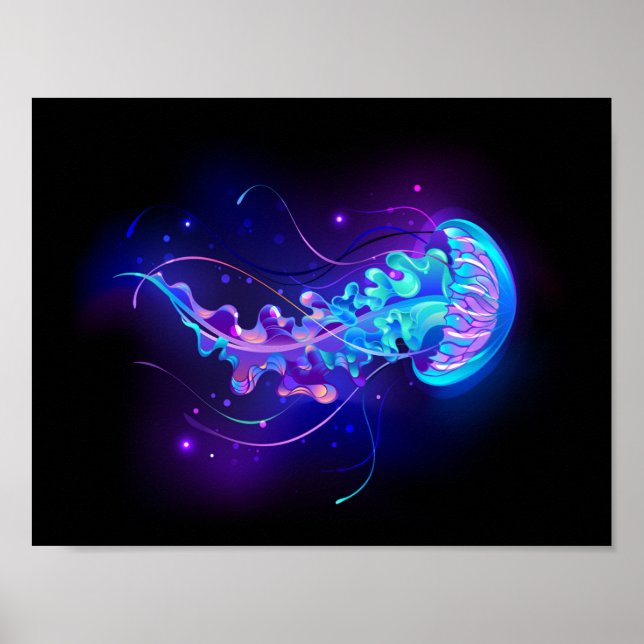 Poster Jellyfish éclatante couleur (Devant)