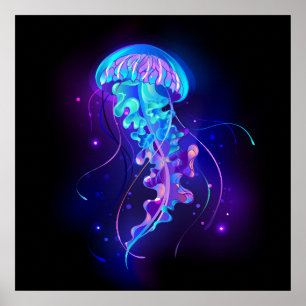 Poster Jellyfish éclatante couleur