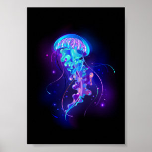 Poster Jellyfish éclatante couleur
