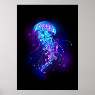 Poster Jellyfish éclatante couleur