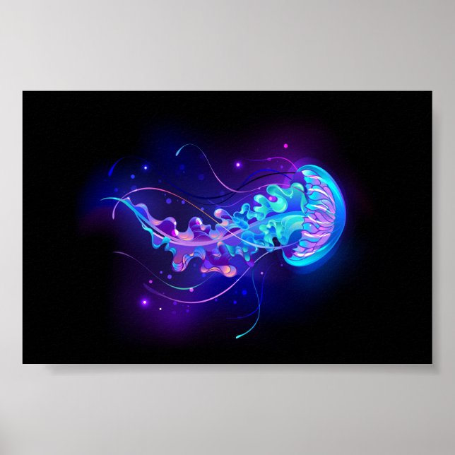 Poster Jellyfish éclatante couleur (Devant)