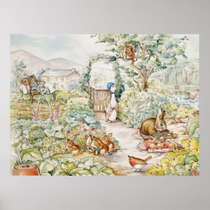 Poster Jemima Puddle Duck dans le jardin de M. Mc Gregor