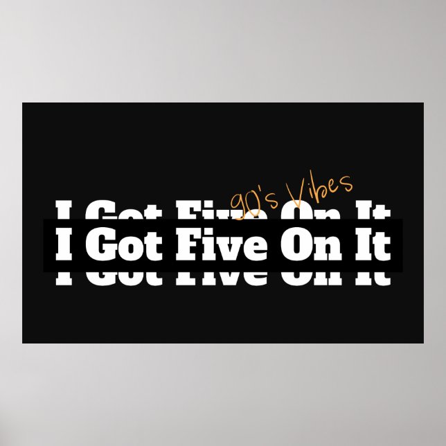 Poster J'En Ai Cinq Sur Il 90s Lyric (Devant)