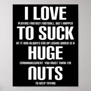 Poster J'Énorme Nuts Fun Imaginaire Loser Football