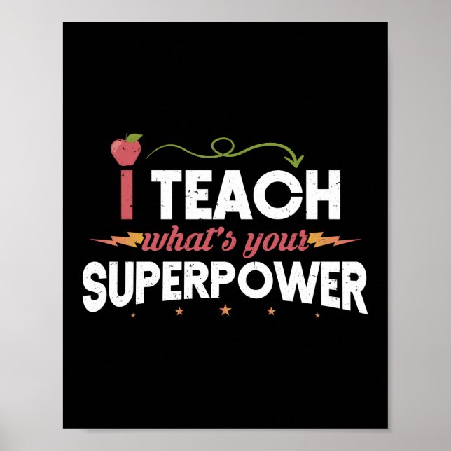 Poster J'Enseigne Ce Qui Est Votre Enseignant Préscolaire (Devant)