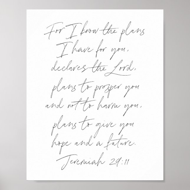 Poster Jeremiah 29:11 (Devant)