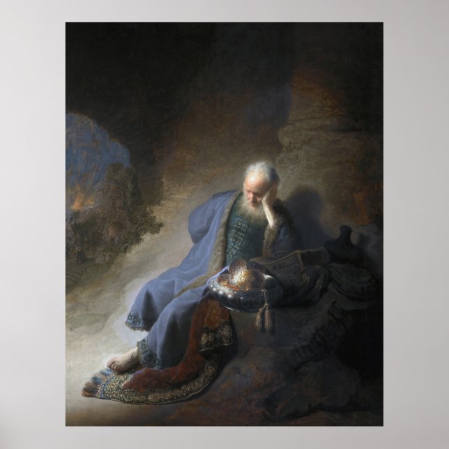 Poster Jeremiah Destruction Jérusalem Bible Rembrandt (Devant)