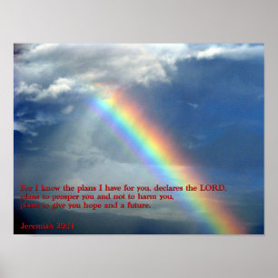 Poster Jérémie 29:11 Arc-en-ciel