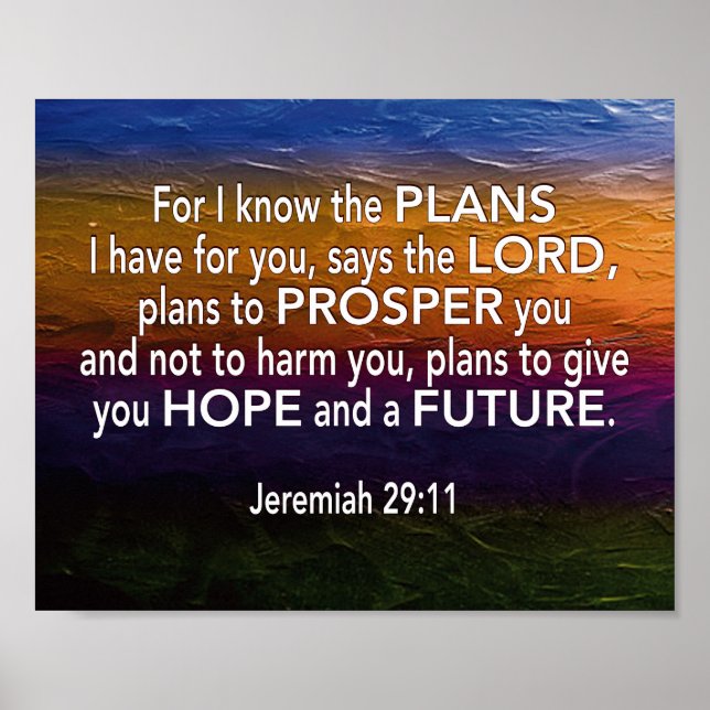 Poster Jérémie 29:11 CAR JE CONNAIS LES PLANS Christian (Devant)