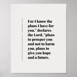 Poster Jérémie 29:11 Car je connais les projets que j'ai 