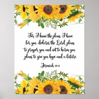 Poster Jérémie 29:11 Je connais Les Plans Que J'Ai Pour V