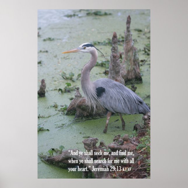 Poster Jérémie 29:13 Écriture Imprimer (Devant)