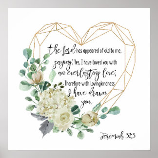 Poster Jérémie 31:3 Je t'ai aimée, Amour éternel