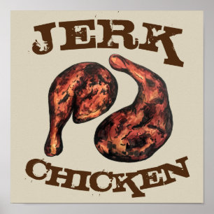 Poster Jerk Chicken Caraïbes West Indian Jamaicain