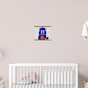 Poster Jersey Blue and White Basketball